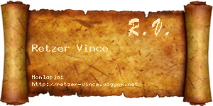 Retzer Vince névjegykártya
